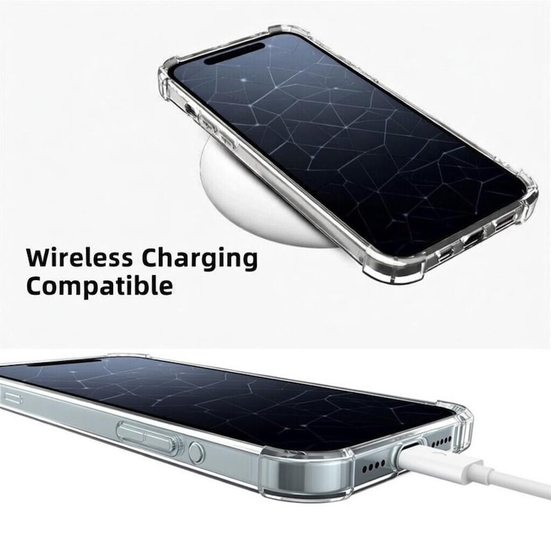 Genomskinligt telefonskal för iPhone 17, iPhone 16, 15 Pro Max 14 Plus 13 12 11 XR XS 8 7 Transparent skal med stötsäkra hörn och anti-gulning bild 5