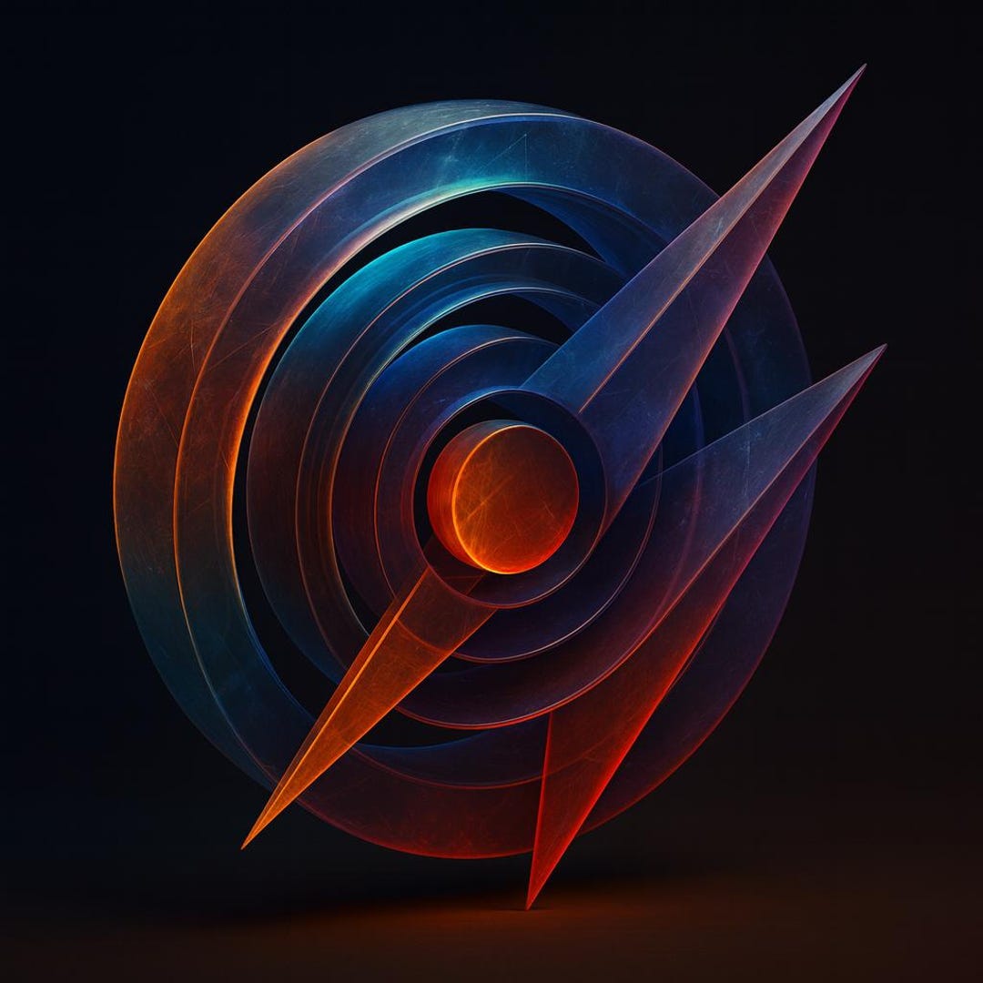 Abstract Geometric Art Print | 3D Chrono Vector Design (digital ...