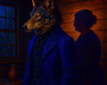 Dark Fairytale Wolf Art Print • Victorian Gothic Illustration (Digital Download)