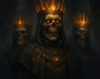 Undead Kings Gothic Art Print Set – Dark Fantasy Monarch Decor (Digital Download)