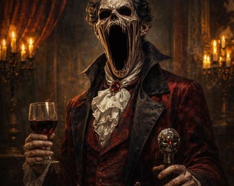 Dark Gothic Aristocrat - Monster Banquet, Horror Wall Art (Digital Download)