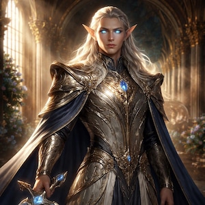 Lámina artística de Elfo Oscuro Drow – Decoración gótica de fantasía para el hogar (Descarga digital)