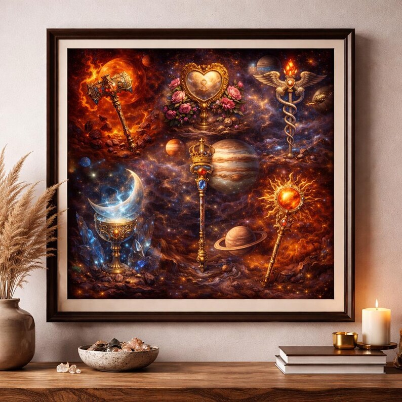 Statnry Astro Ruler Planetary Rulers Astrology Art | Mystical Cosmic Symbols (digital ...