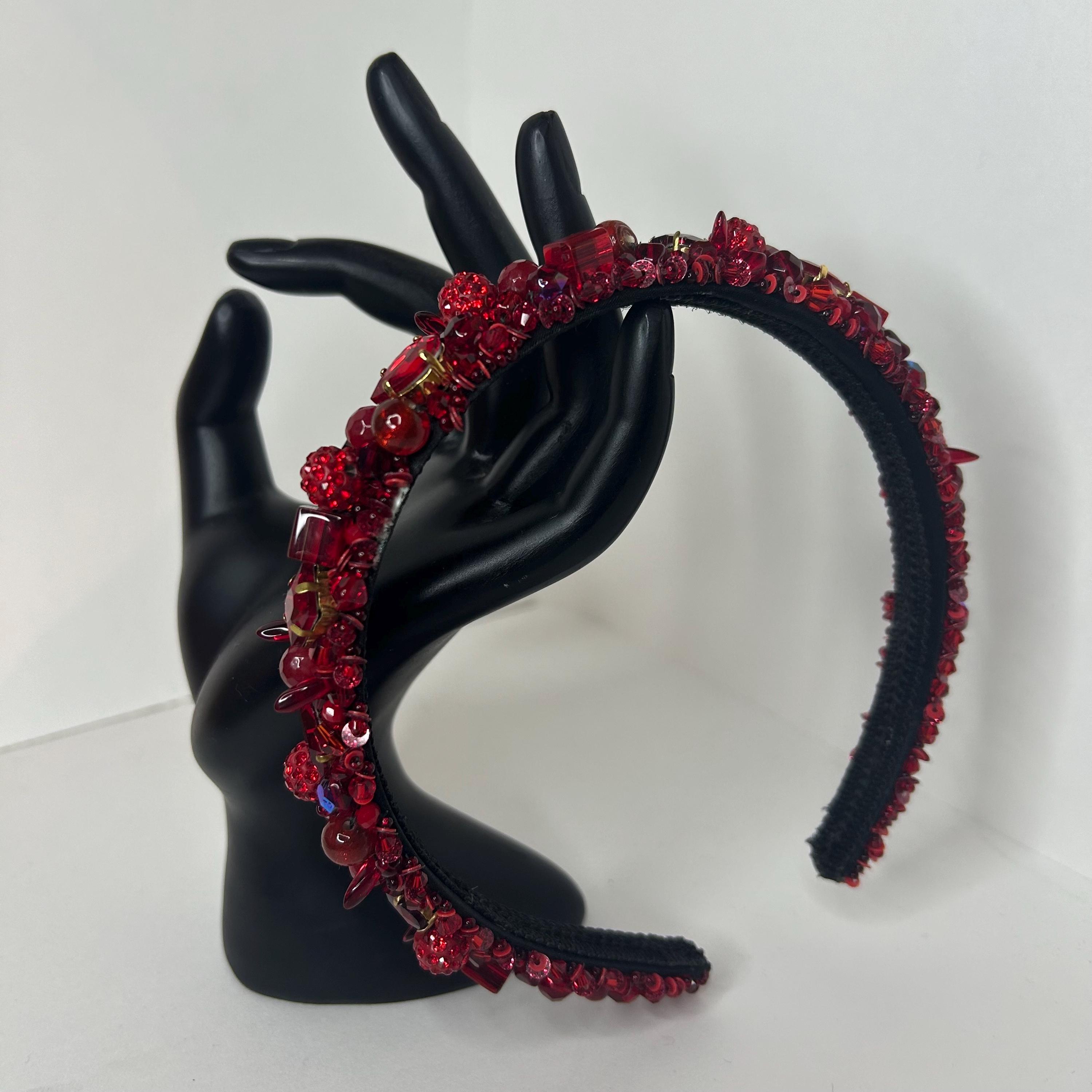 Black velvet Blair Waldorf headband with gold balls 2x13; Was it Bart main image 4