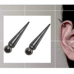 Non-Piercing spike cone 2pc fake piercing barbell set Cartilage PIERCING MAGNET TYPE