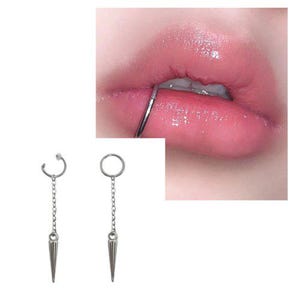 Chain PIERCING WITHOUT HOLE fake fake mouth piercing lips Cute, cool