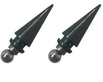 Spike cone full metal 2pc fake earrings Cartilage piercing Magnet type No holes