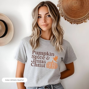 Pumpkin Spice & Jesus Christ Vintage Retro T-shirt, Faith, Christian, Spiritual, Jesus, Fall, Autumn, Religious Shirt