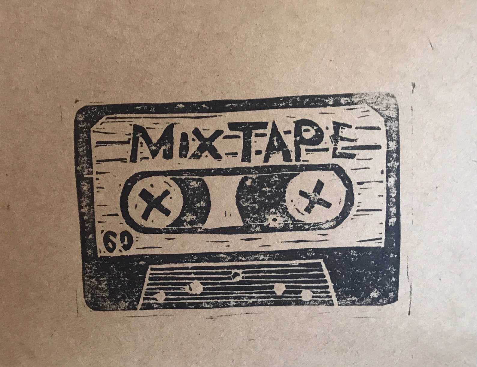 MIXTAPE BLANK CARD Cassette Card Hand Print Card Mix - Etsy