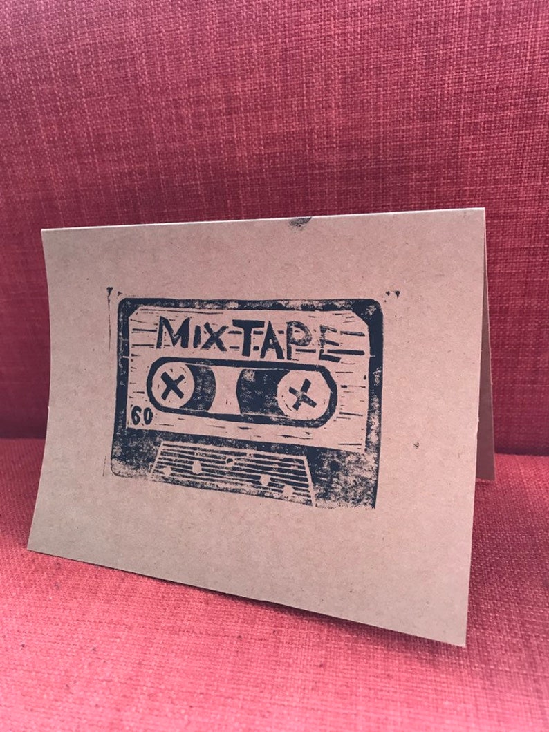 MIXTAPE BLANK CARD Cassette Card Hand Print Card Mix - Etsy