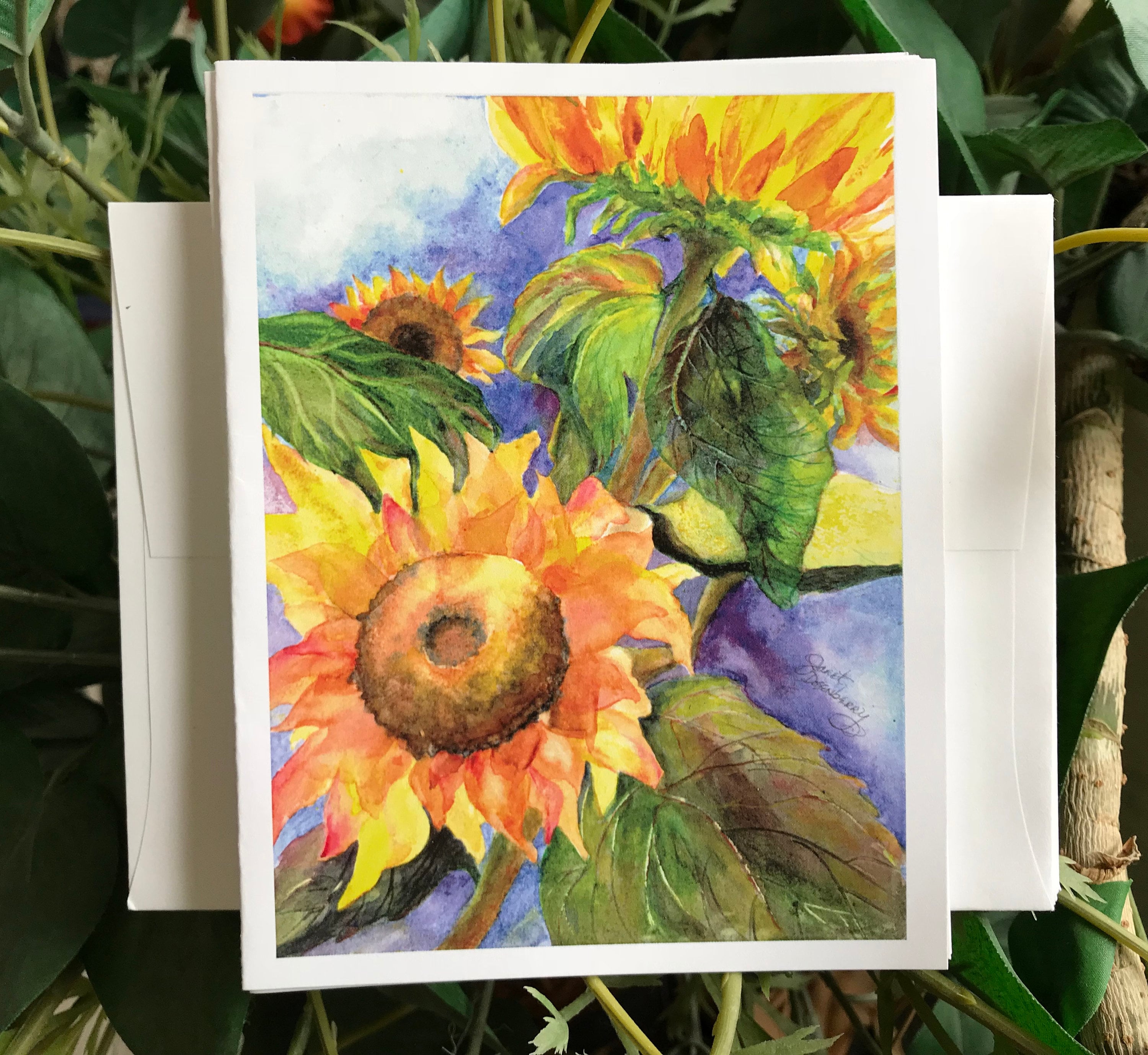 Fine Art Watercolor Print Image Made Into Blank Card of Sunny | Etsy