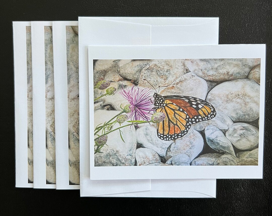 Watercolor Monarch Butterfly Note Cards, Mackinac Island, Set of 6 - Etsy