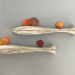 Handmade Fish Art or Shelf Of Nautral Found Driftwood Artistry of Mother Nature Used for Candles, shells, birds, etc by Janet Dosenberry image 1