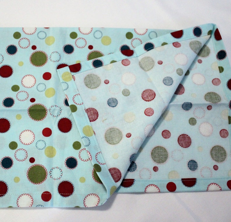Christmas Placemats & Napkins Aqua Blue and Red Quilted Place Etsy