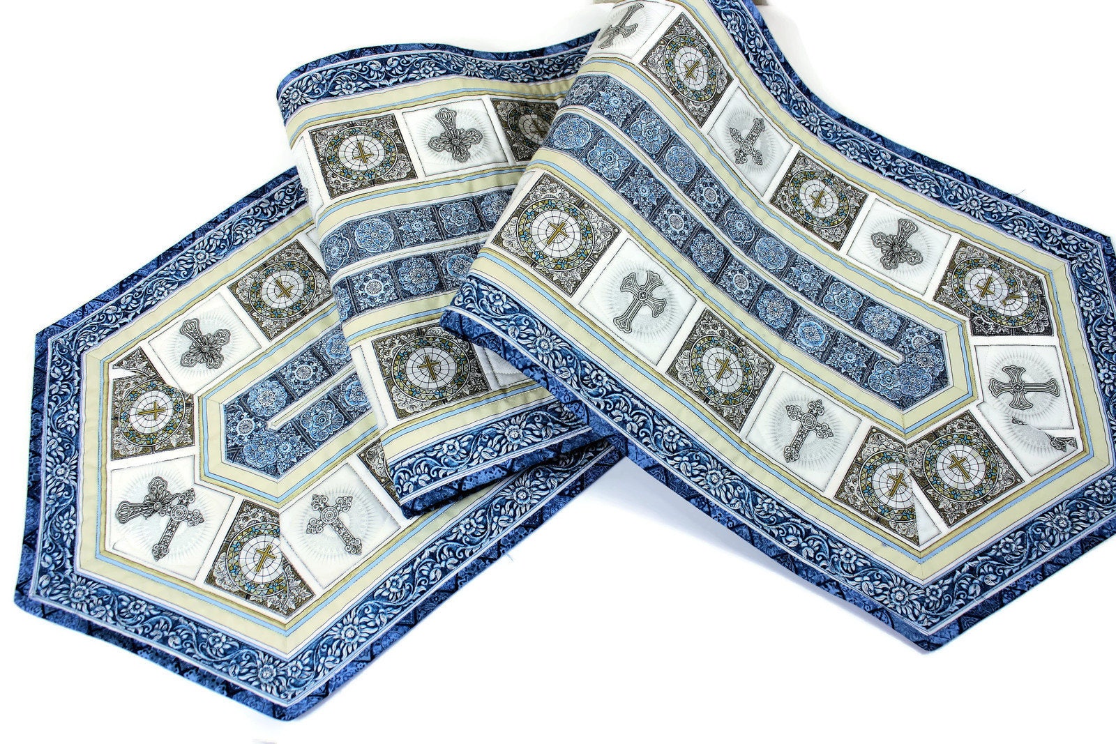 Holiday Quilted Table Runner. Religious Crosses Table Runner Etsy