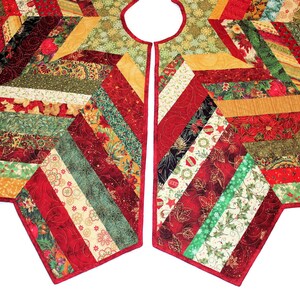 Quilted Christmas Tree Skirt PATTERN Country Strings Tree Skirt, Foundation Pieced Christmas Quilt Pattern, image 5