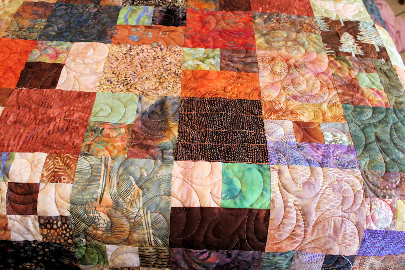 Masculine Queen Size Bed Quilt Fall Migration in Batiks Etsy