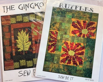 ONE "Sew Be It" Pattern  by Cheryl Wittmayer, 2008, Applique Wall Hanging Quilt Designs - YOUR CHOICE Gingko or Ruffles