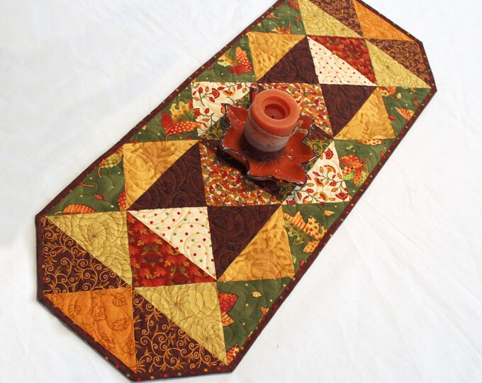 Quilted Fall Triangles Table Runner for Autumn - Etsy