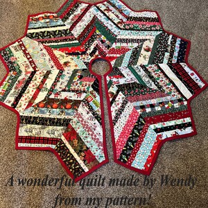 Quilted Christmas Tree Skirt PATTERN Country Strings Tree Skirt, Foundation Pieced Christmas Quilt Pattern, image 6