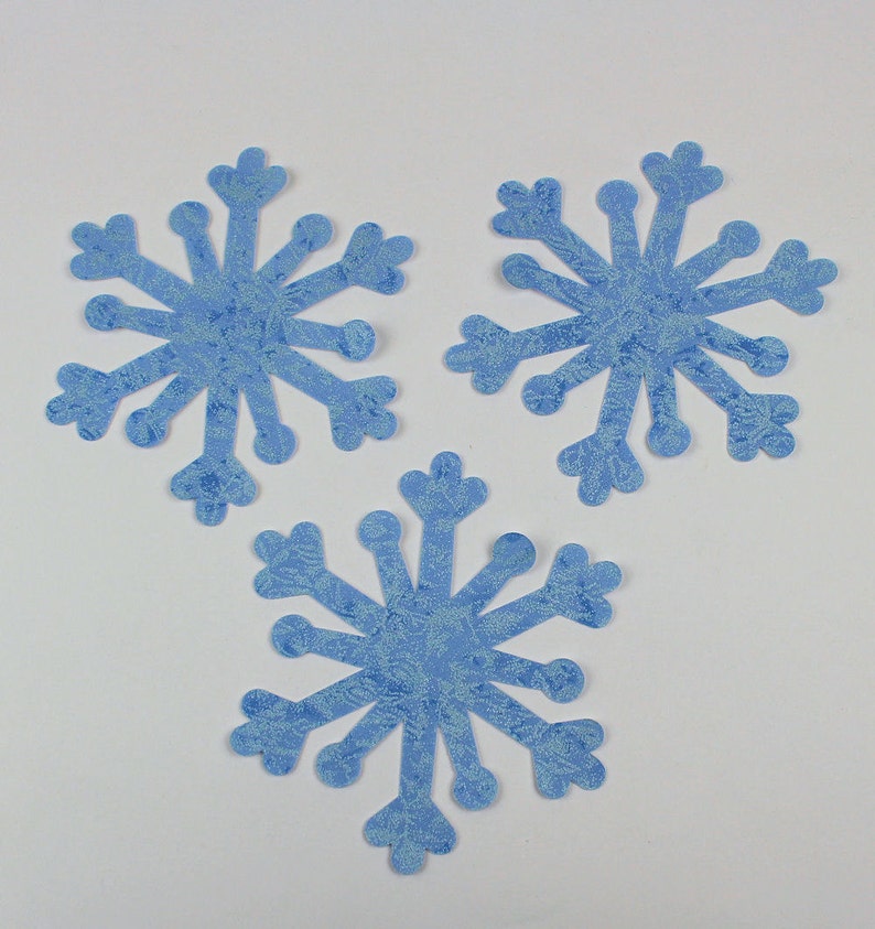 Snowflake Fabric Applique Iron-Ons, 5 Diameter, Set of 6 in White or Blue Fairy Frost fabric image 5