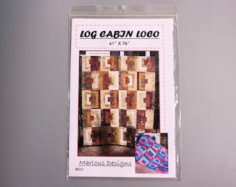 Log Cabin Loco Quilt Pattern by Marlous Designs - MD11, Fat Quarter Friendly Lap Quilt Pattern