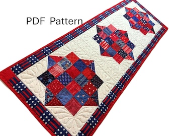 Easy Scrappy Abundance PDF Table Runner Quilt Pattern: Beginner-Friendly