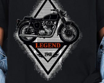 Vintage Motorcycle T-Shirt, Distressed Retro Biker Design