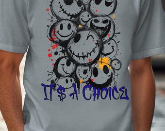 Graffiti Smileys T-shirt, Edgy Streetwear, Urban Art Tee