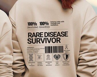 Rare Disease Survivor Sweatshirt, Empowering Unisex Crewneck