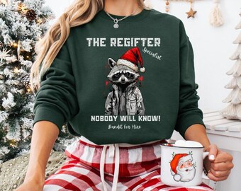 Regifter Raccoon Christmas Sweatshirt, Funny Holiday Crewneck
