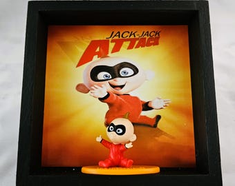 Caja de sombras de madera de Jack-Jack Los Increíbles