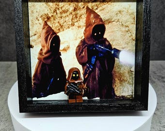 Star Wars Jawa Shadowbox : oeuvres d'art pour figurines à collectionner
