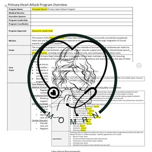 Plantilla de estatuto del programa de atención primaria de infarto de miocardio – Presentación ante la Comisión Conjunta / Kit de herramientas para coordinadores de enfermería / Descarga digital editable