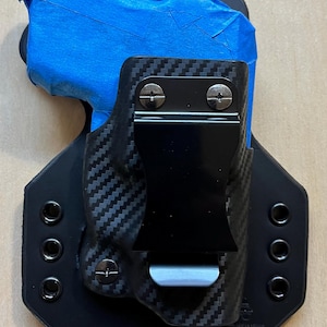 Smith and Wesson Bodyguard .380 Hybrid leather and carbon fiber Holstex optics-ready Iwb/Owb  appendix holster (right-handed)