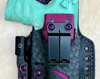 Fondina appendice IWB/OWB Holstex a doppio strato per Walther P22 Hybrid, predisposta per ottica, con Modwing/artiglio (per destrorsi)