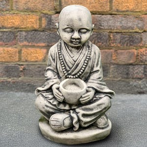 Outdoor Buddha decor Concrete Buddha statue Cement sitting Buddha sculpture Stone japanese Buddha ornament Zen garden art Handmade figure