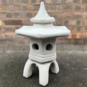 Unique pagoda sculpture Concrete massive pagoda figurine Stone lantern decoration Chinese lantern ornament Japanese statue Zen garden Gift