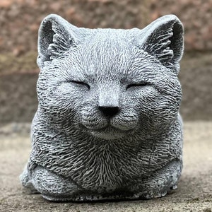 Lindo gato durmiendo de piedra Estatua de gato de concreto Figura de gato para jardín Piedra del recuerdo del gato Gato acostado Estatua de gatito Estatua de gato durmiendo Estatua de gato acostado