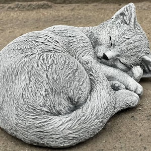 Estatua de gato hecha a mano con forma de piedra rizada, adorno conmemorativo de cemento para gato, figura de gatito, decoración para mascotas al aire libre, escultura elegante de gatito de hormigón, arte para jardín de gatos