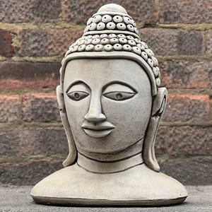 仏頭、9 インチ (23 cm)、コンクリート製仏像、ゴータマ・シッダールタ
