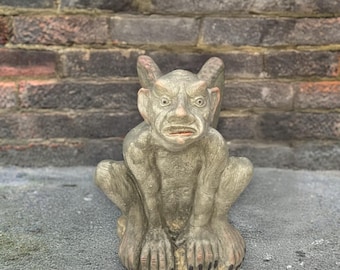 Stone Gargoyle Statue Concrete Gargoyle Sculpture Mythical Protector Figure Guardian Gargoyle Decor Gothic Yard Ornament Monster Lover gift