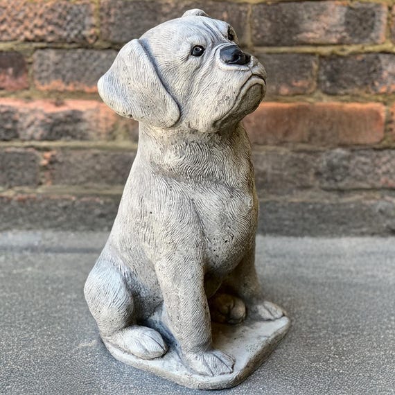 ブルドッグ 石製 置物 屋外用ブルドッグの置物 コンクリート製の犬の像 石造りのブルドッグの