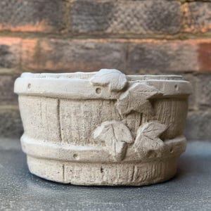 Outdoor plant pot figurine Concrete planter statue Cement flower pot sculpture Stone sack planter pot decor Farmhouse statue Garden ornament