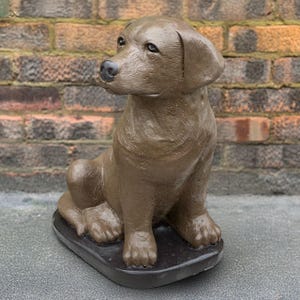 Stone Labrador statue Concrete dog figurine Cement memorial Labrador sculpture Outdoor pet ornament Stone Labrador decoration Lover gift