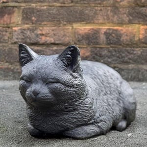 Estatua de gato de hormigón Figura de gatito de jardín de piedra Escultura de gatito al aire libre Decoración de animales de cemento Adorno conmemorativo para mascotas Regalo para amantes de los gatos Arte de jardín