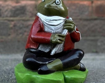 Scultura unica in cemento a forma di rana, da giardino, in pietra, con statuetta di rospo, realizzata a mano, per esterni, decorazione in cemento a forma di rana, regalo per gli amanti dei rospi.