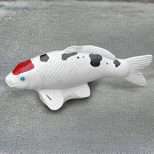 Concrete fish statue Garden fish decoration Cement fish sculpture Outdoor pond ornament Koi Fish figurine Yard decoration Unique Fisher gift