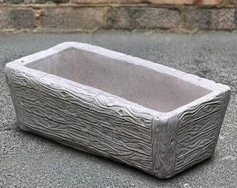 Maceta de hormigón con forma de tronco, jardinera de piedra para jardín, adorno rústico para exteriores, soporte para plantas, decoración, maceta de cemento hecha a mano, regalo para amantes de las flores