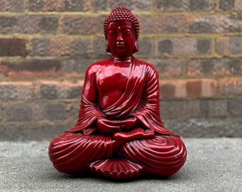Unique Japanese buddha statue Concrete relaxing buddha sculpture Zen garden decoration Buddha lover gift Garden buddha ornament Yard art